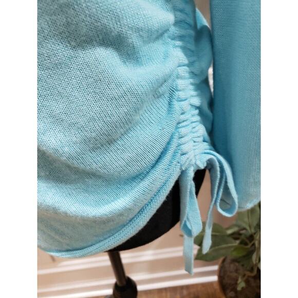 Chico's Women's Blue Solid Ramie Casual Round Neck Long Sleeve Sweater Size 1/M - Picture 4 of 12